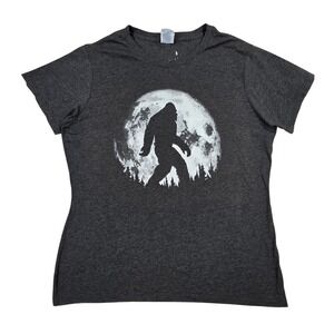 Port & Company Bigfoot‎ Moon Night Stroll  Graphic T-Shirt Gray Heather Ladies L
